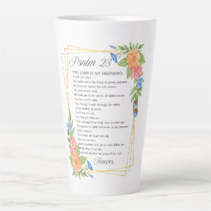 Psalm 23 NKJV Wasserfarbe Botanische Bibel Schrift Milchtasse