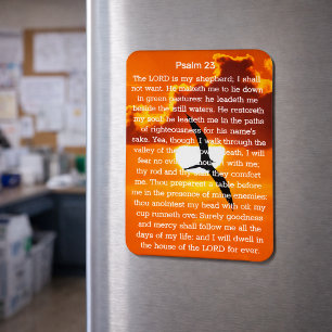 Psalm 23 Orange Sonnenuntergang Möwe Magnet
