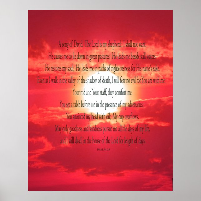 Psalm 23, Red Sky, Value Poster Paper (Matte) (Vorne)
