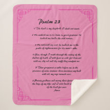 Psalm 23 rosa Grenze Sherpa Blanket