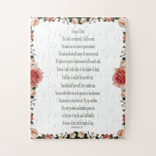 Psalm 23, Rose Blume, Herausforderung Puzzle leich (Vertikal)