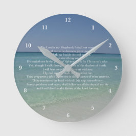 Psalm 23 Schönes Christliches Beach House Religiou Runde Wanduhr