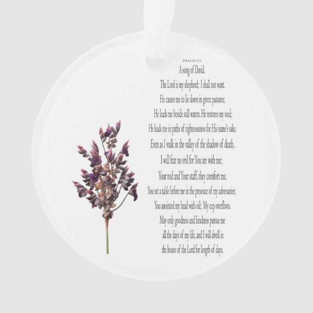 Psalm 23, Song für David, florale Acrylschmuck Ornament (Vorderseite)