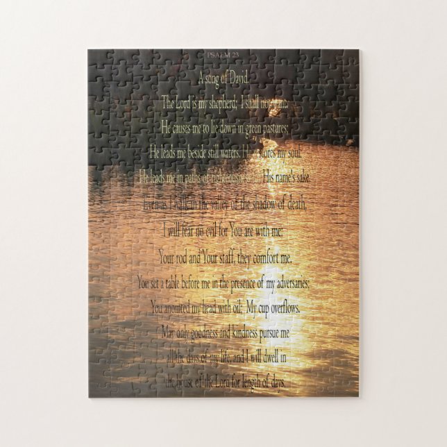 Psalm 23, Sonnenuntergang auf stillem Wasser 252 S (Vertikal)