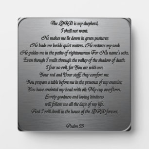 Psalm 23 - Stahl Fotoplatte