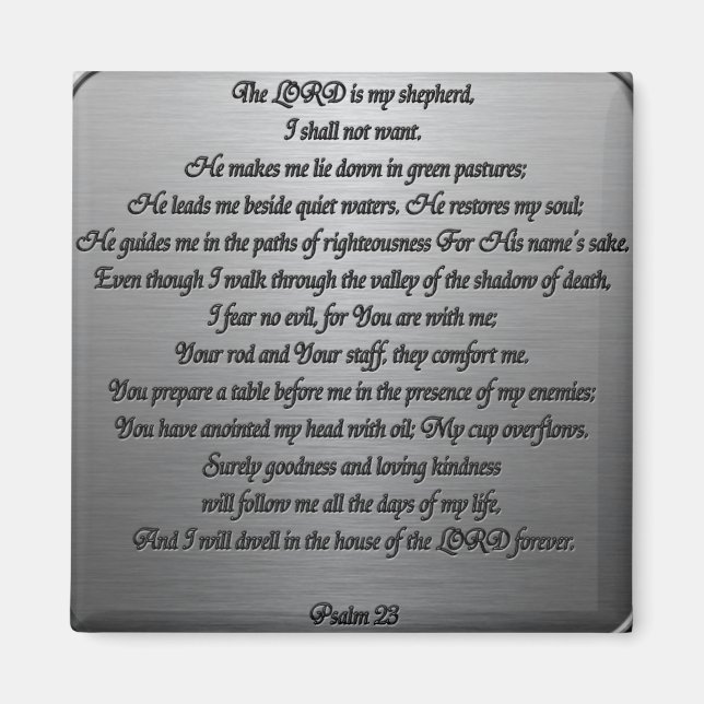 Psalm 23 - Stahl Magnet (Vorne)
