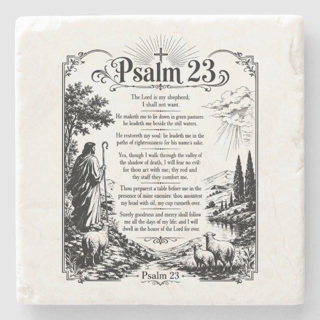 Psalm 23  steinuntersetzer (Vorderseite)