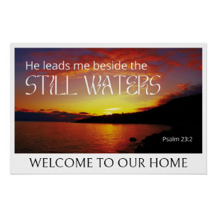 Psalm 23 STILLE WASSER Christliches Bibelvers Poster