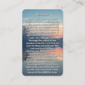 Psalm 23 Sunset Lake Memorial Prayer Card Visitenkarte