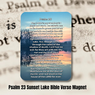 Psalm 23 Sunset Lake Religious Magnet