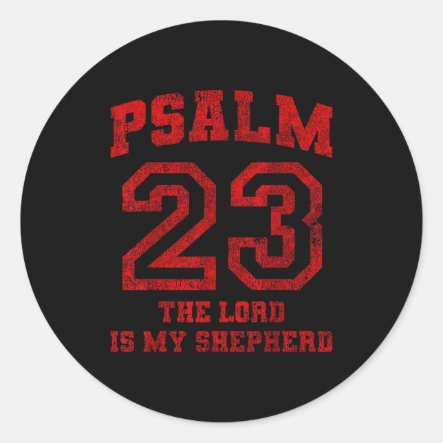 Psalm 23 The Lord Is My Shepherd  Runder Aufkleber (Vorderseite)