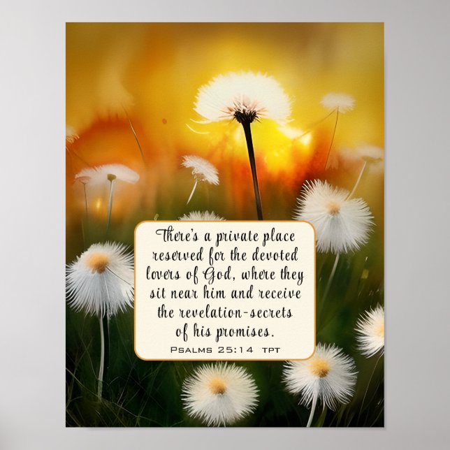 Psalm 25 14 Liebhaber des Verses der Gottes Christ Poster (Vorne)