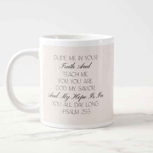 Psalm 25:5 Hoffnung Bibelvers Tasse (Links)