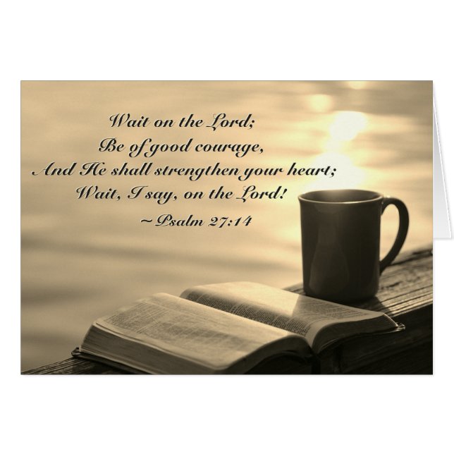 Psalm 27:14 Warten Sie auf den Herrn, Bibel Verse  (Vorderseite (Horizontal))