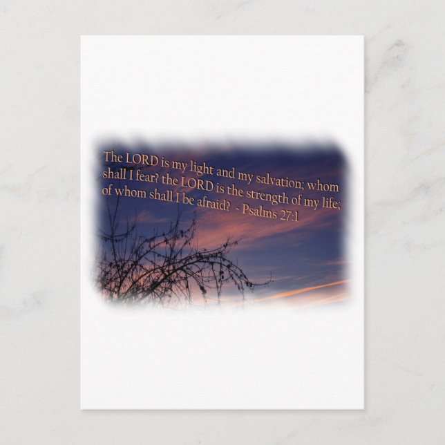 Psalm 27:1 am Morgengrauen Postkarte (Vorderseite)