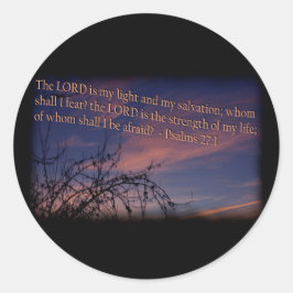 Psalm 27:1 bei Morgengrauen Runder Aufkleber