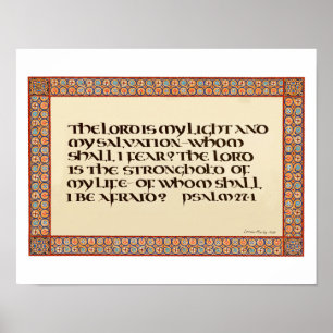 Psalm-27:1 belichtete Uncial Skript der Poster
