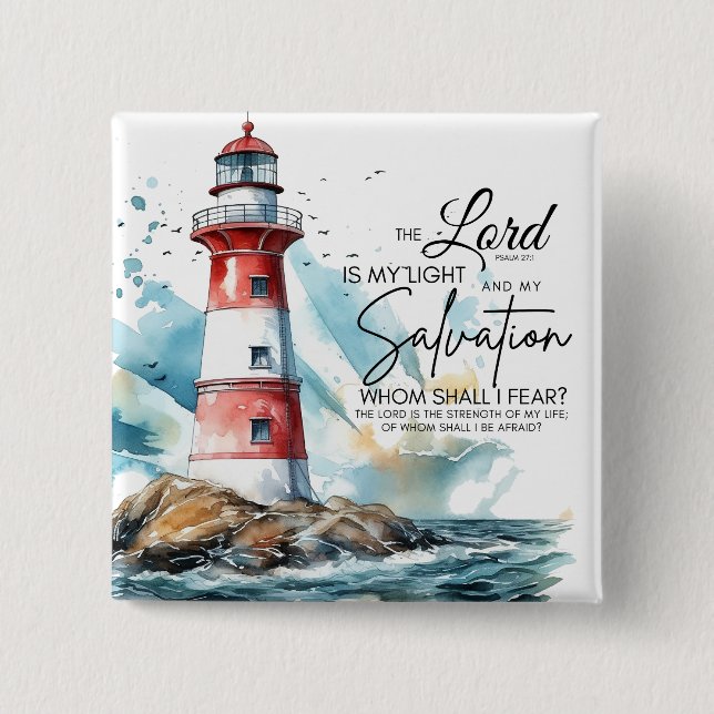 Psalm 27:1 Bibel LORD ist mein Licht und meine Erl Button (Vorderseite)