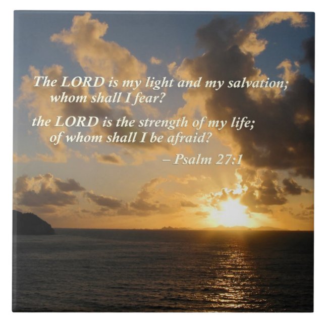 Psalm 27 1 der Lord Is My Light Fliese (Vorderseite)