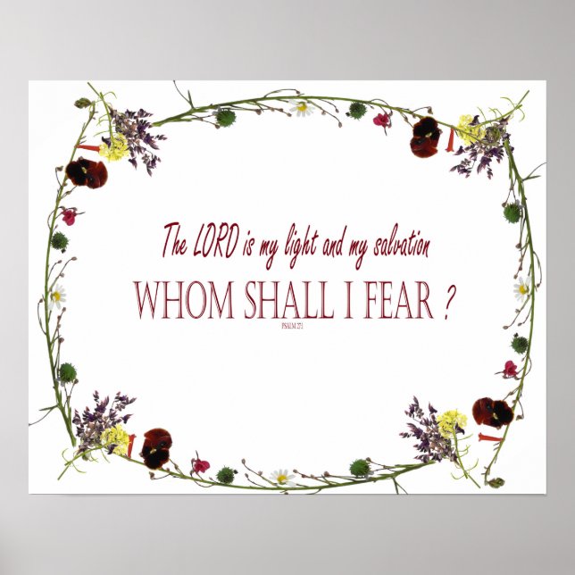 Psalm 27:1, Herr, den ich fürchten werde, Wanddeko Poster (Vorne)