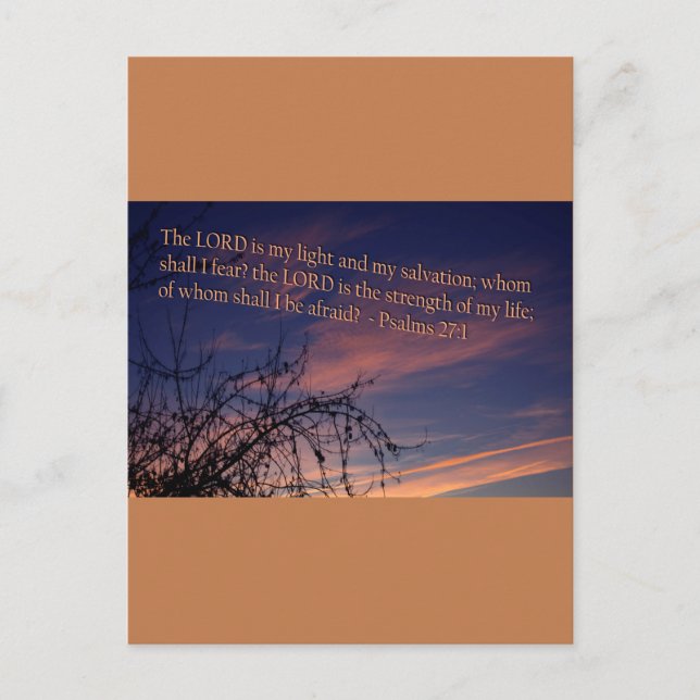 Psalm 27:1 in der Morgendämmerung Postkarte (Vorderseite)
