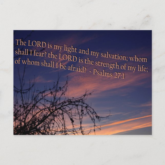 Psalm 27:1 in der Morgendämmerung Postkarte (Vorderseite)
