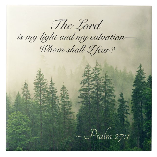 Psalm-27:1 ist der Lord mein Licht und meine Fliese (Vorderseite)