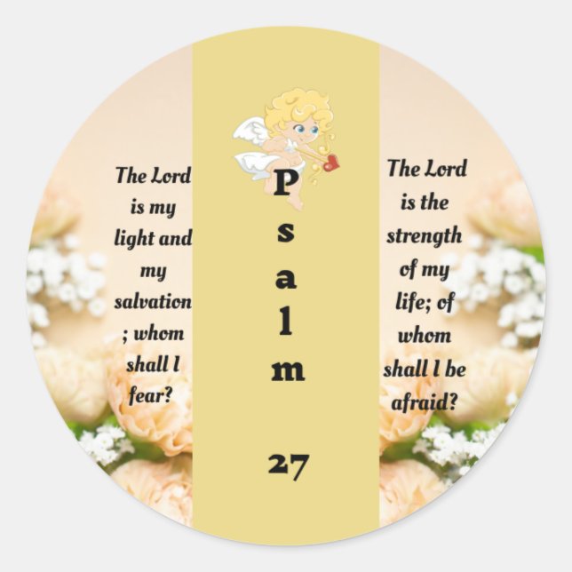 Psalm 27:1 Klassischer Rundaufkleber Runder Aufkleber (Vorderseite)