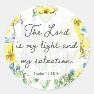 Psalm 27:1 Schrift Butterblumen Licht Erlösung Runder Aufkleber