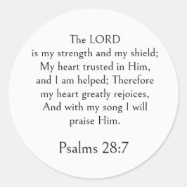 Psalm 28:7 Bibelvers, Stärke Schrift Modern Runder Aufkleber