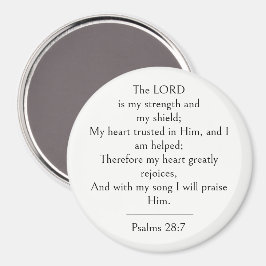 Psalm 28:7 Bibelvers, Stärkeschrift Modern Magnet