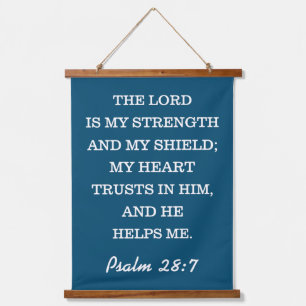 PSALM 28:7 WANDTEPPICH MIT HOLZRAHMEN