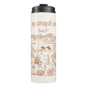 Psalm 28:7 Western Der Herr ist meine Stärke Thermosbecher