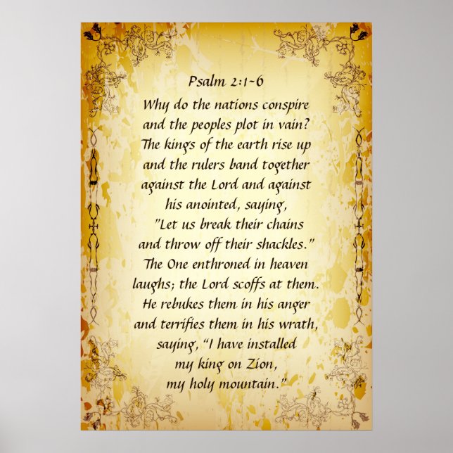 Psalm 2 1-6 Warum verschwören die Nationen, Poster (Vorne)
