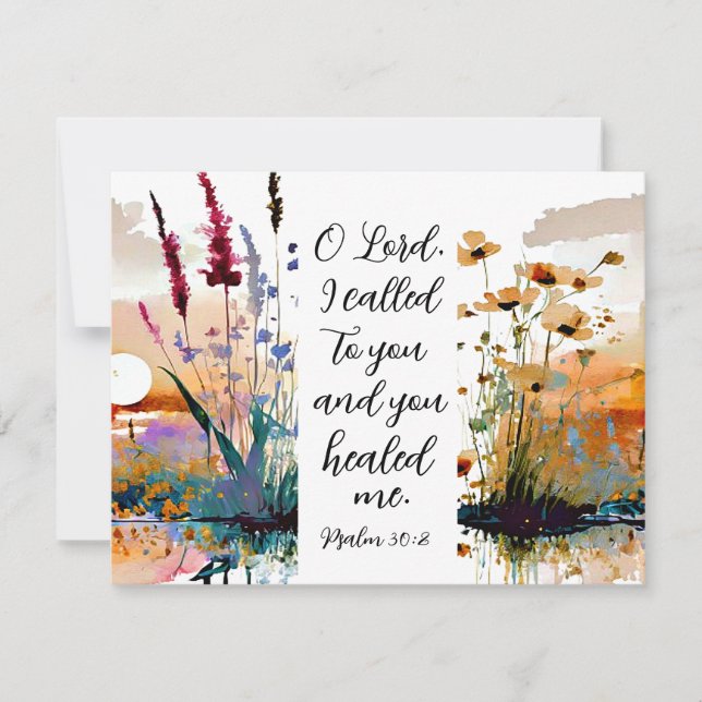 Psalm 30:2 Lord Du hast mich Christliche Bibelkart (Vorderseite)