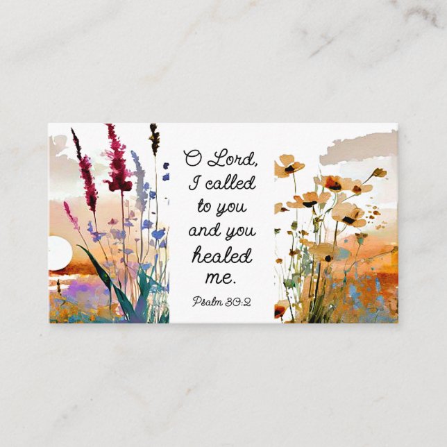 Psalm 30:2 O Herr, du hast mich heilt Christliche  Visitenkarte (Vorderseite)