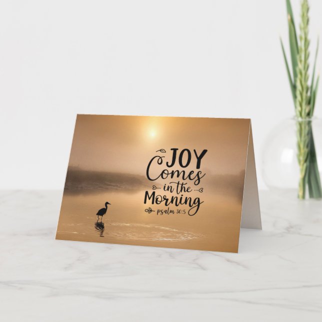 Psalm 30:5 Joy kommt in der morgendlichen Bibel Ve Karte (Vorderseite)