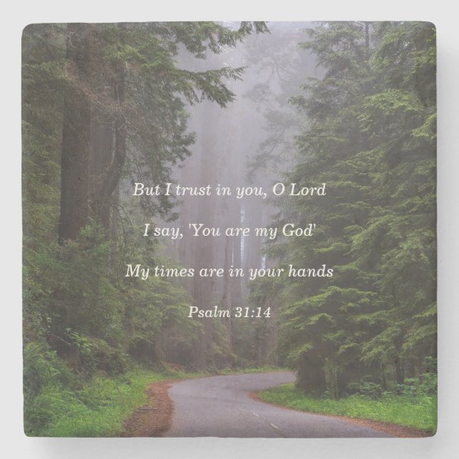 Psalm 31:14 Du bist mein Gott Steinuntersetzer (Vorderseite)