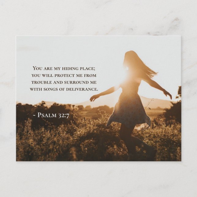 Psalm 32:7 Du bist mein Versteck Bibel Verse Postkarte (Vorderseite)