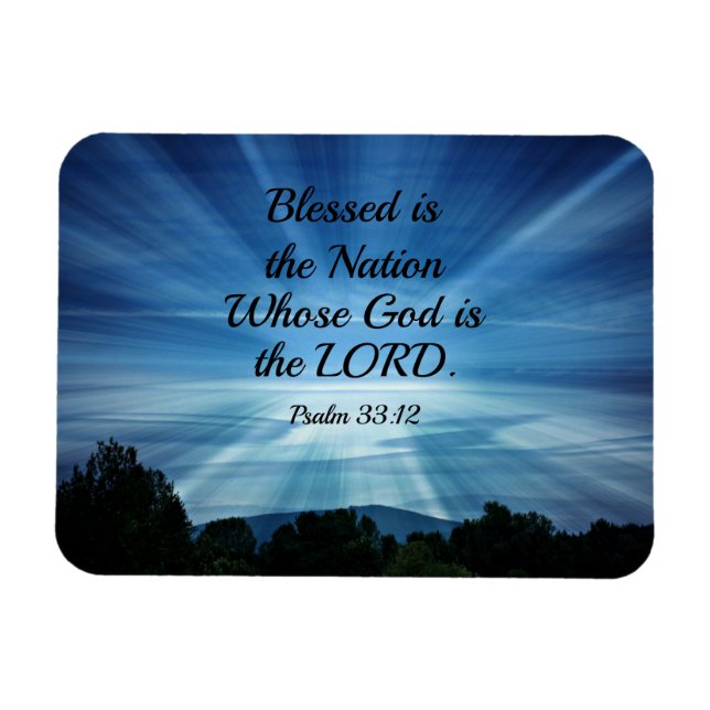 Psalm 33:12 Gesegnet ist die Nation, deren Gott de Magnet (Horizontal)