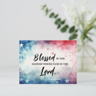 Psalm 33:12 Glücklich ist die Nation USA-Flagge Bi Postkarte