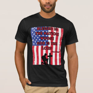 Psalm 33:12 Patriotisches Christliches T-Shirt