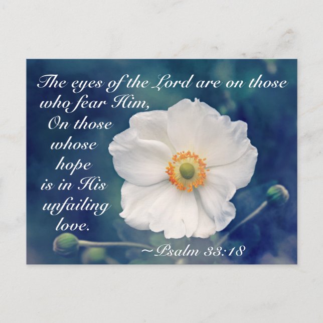 Psalm 33:18 Hoffnung in Seiner unermüdlichen Liebe Postkarte (Vorderseite)