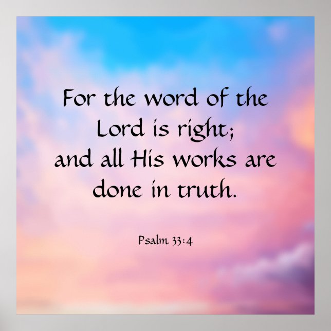 Psalm 33:4 poster (Vorne)