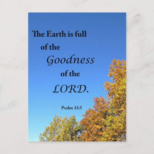 Psalm 33:5 Die Erde ist voll von der Güte des... Postkarte (Vorderseite)
