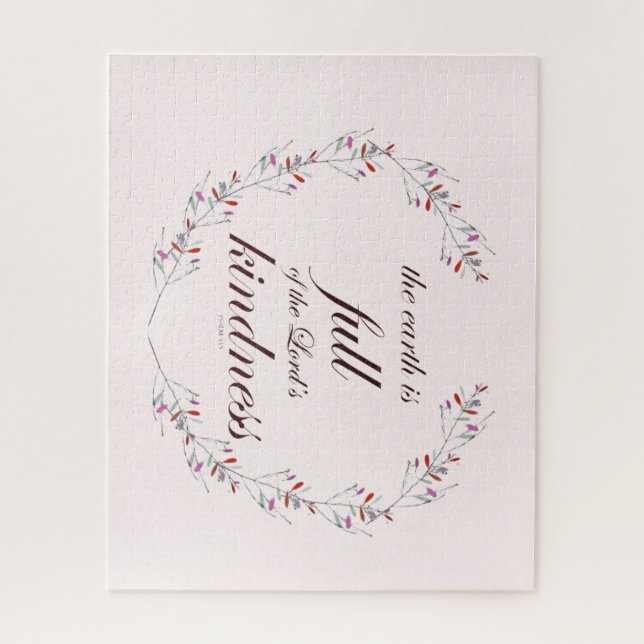 Psalm 33 Schrift Blumenreath Art (Vertikal)