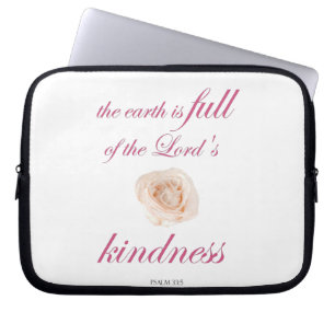 Psalm 33 Schrift mit floraler Kunst Laptopschutzhülle