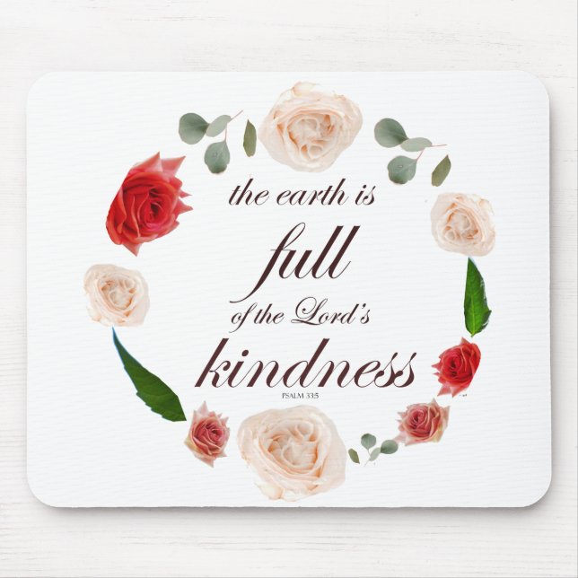 Psalm 33 Schrift mit floraler Kunst Mousepad (Vorne)