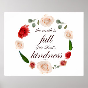 Psalm 33 Schrift mit floraler Kunst Poster