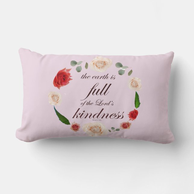 Psalm 33 volle Freundlichkeit Lendenkissen (Vorderseite)